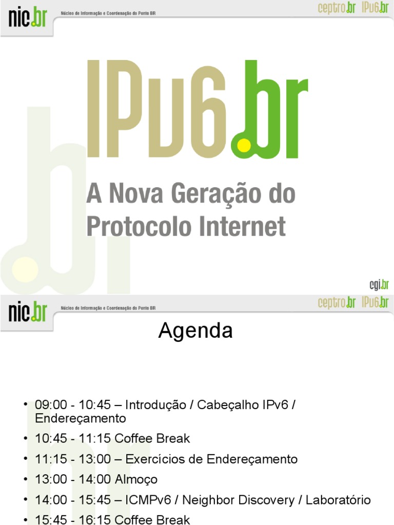 Agenda e Introdução ao IPv6 | PDF | I Pv6 | Endereço de IP