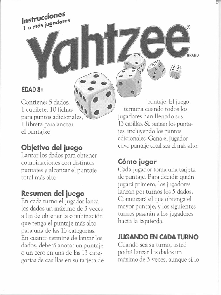 Yahtzee 2004 Spanish PDF