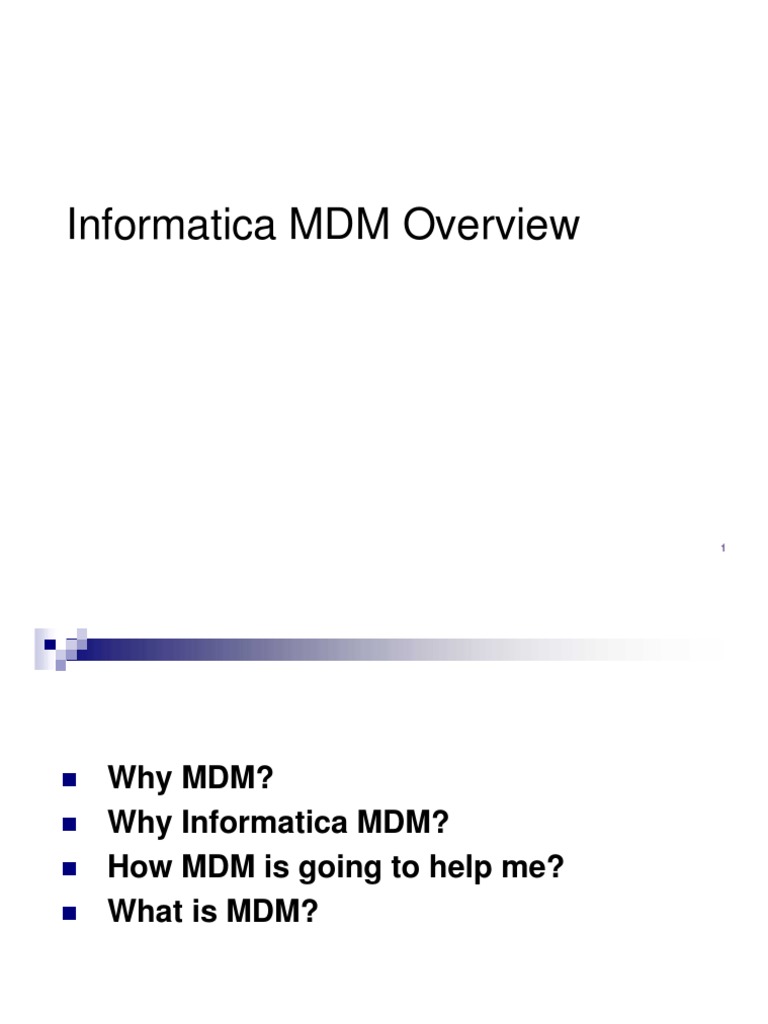 Informatica MDM (Overview) | PDF