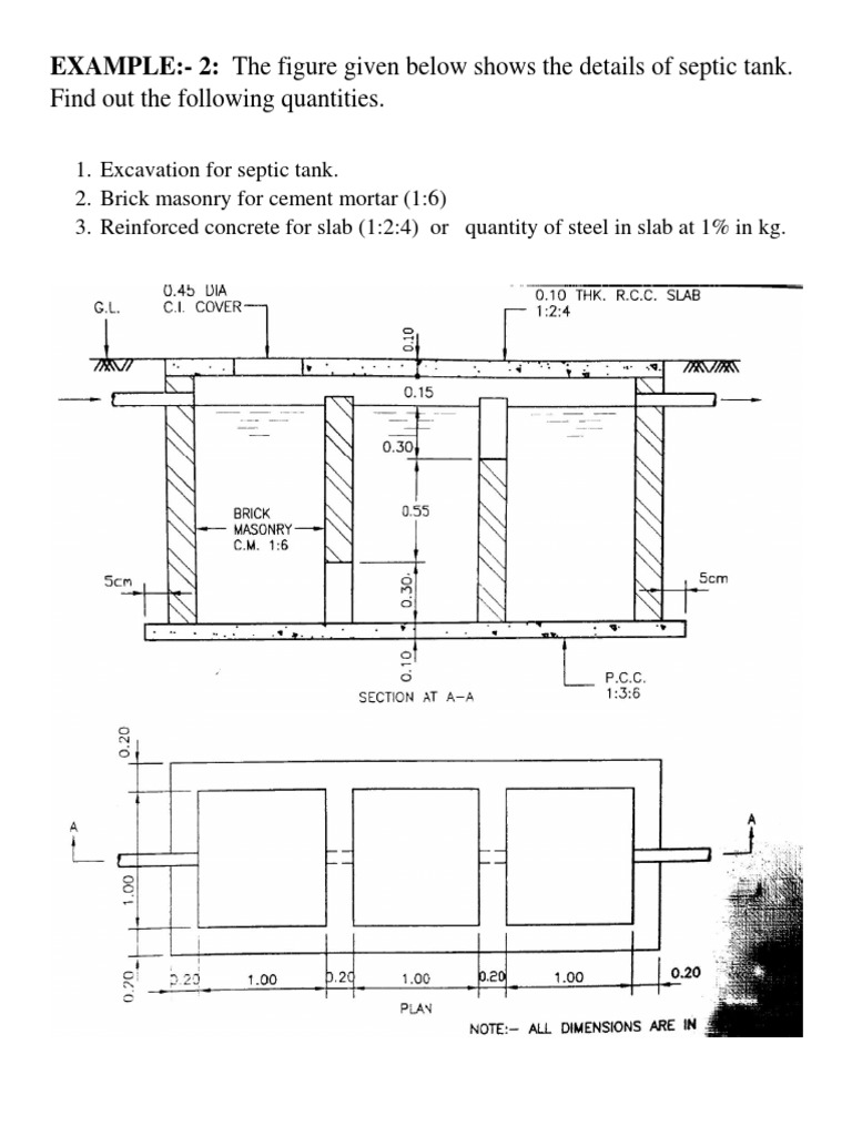 Septic Tank Design and Estimation Guide | PDF | Home & Garden