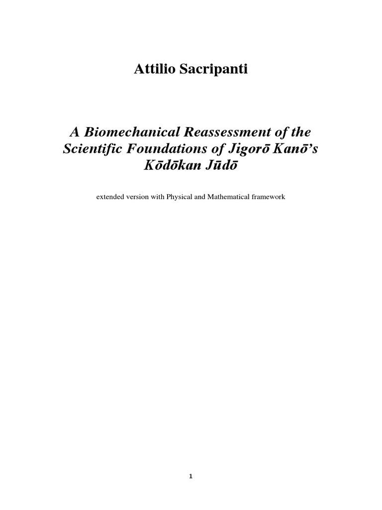 Judo Techniques PDF Judo Biomechanics