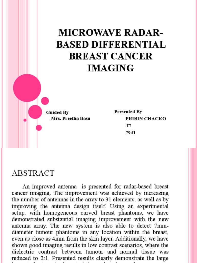 Microwave Radar for Breast Cancer Imaging | PDF | Neoplasms | Antenna ...