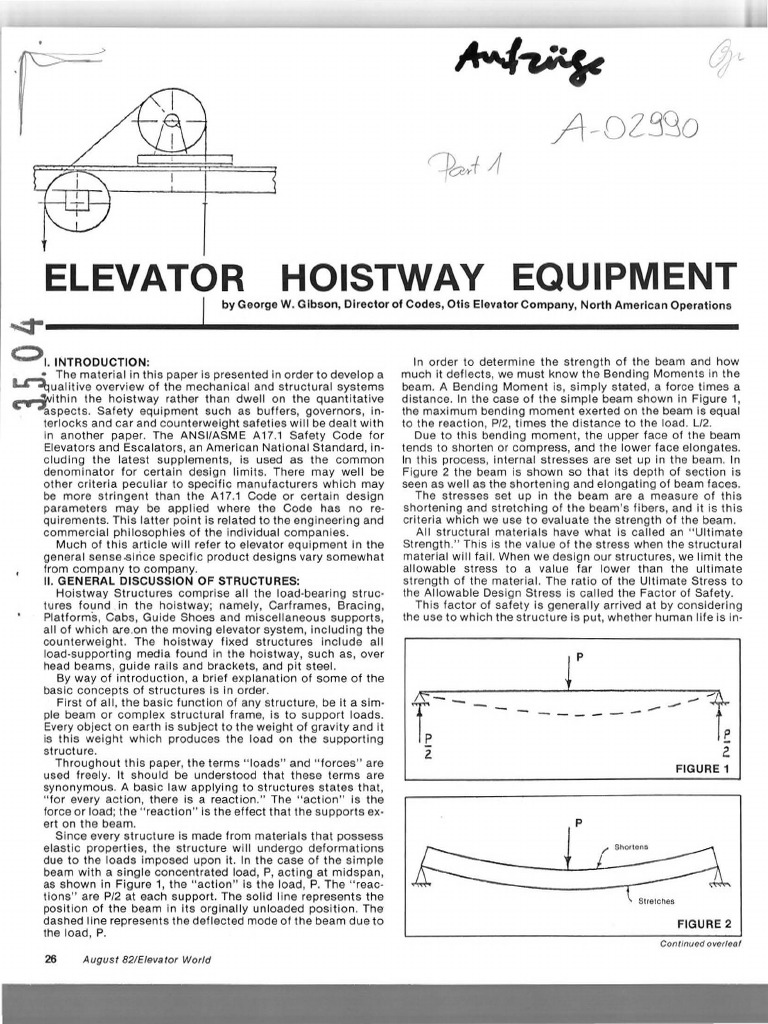 Elevator Hoistway Equipment PDF PDF Elevator Beam (Structure)