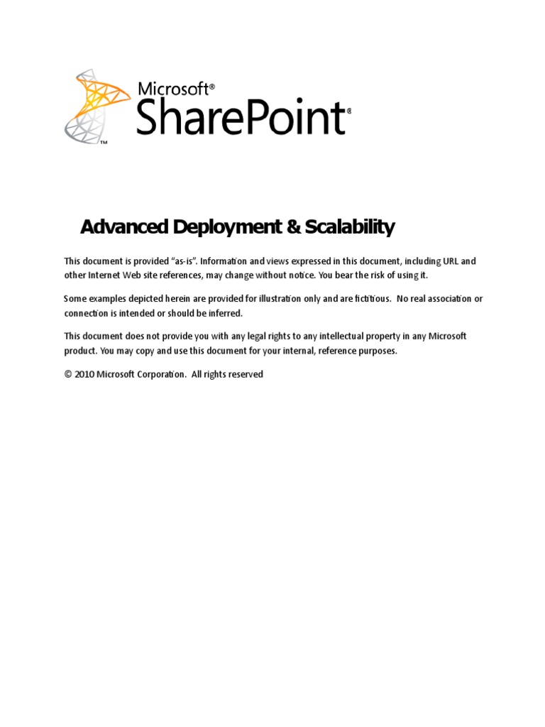 Advanced Deployment & Scalability | PDF | Share Point | Software