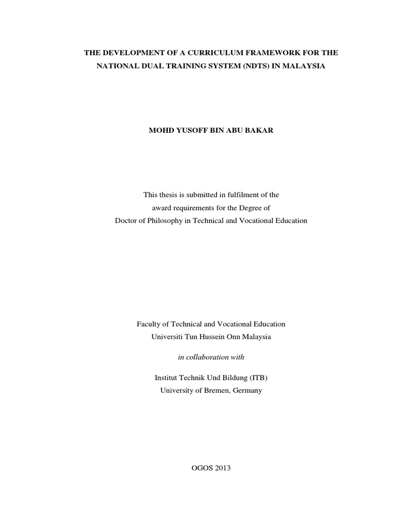 thesis on curriculum development