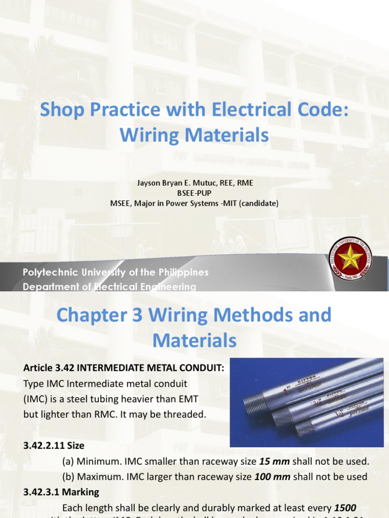 Lecture 5 Wiring Materials PDF | PDF | Manufactured Goods | Building ...