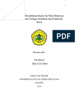 Pengaruh Penambahan Kadar Air Pada Minuman Berkarbonasi Sebagai Surfaktan Dan Pembersih Karat