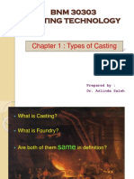 BNM 30303 Casting Technology: Chapter 1: Types of Casting
