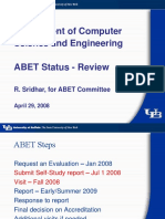 Department of Computer Science and Engineering ABET Status - Review