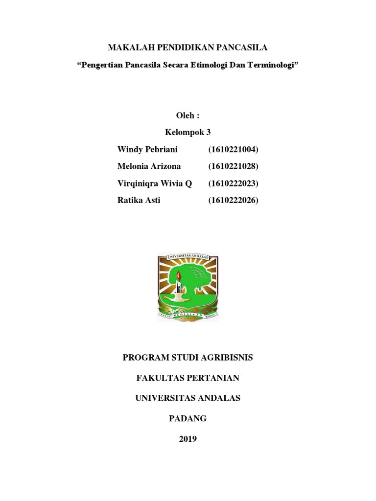 Makalah Pendidikan Pancasila