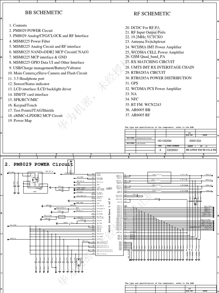Huawei g525 Schematic | Electronic Engineering | Electronics