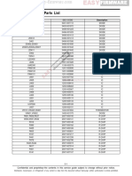 MAIN Electrical Parts List: Firmware