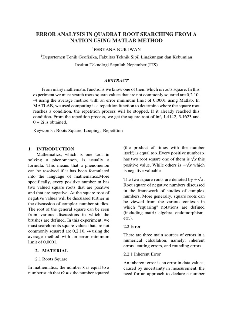 MATLAB Error Analysis for Engineers | PDF | Rounding | Numbers