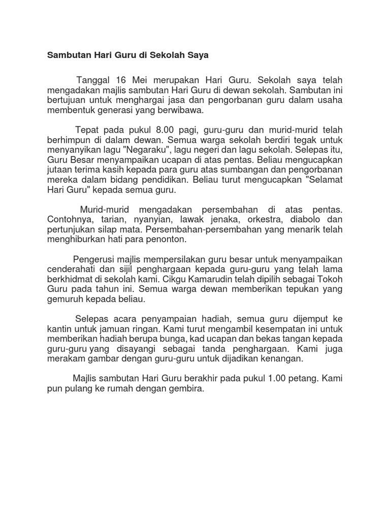 Sambutan Hari Guru Pdf