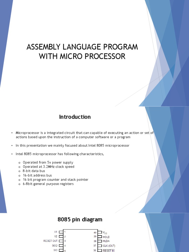 Assembly Language Program With 8085 Microprocessor | PDF | Central ...