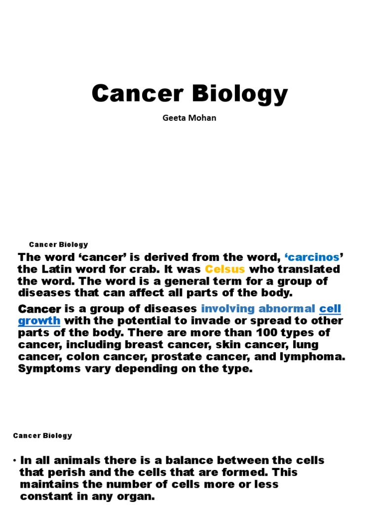 essay about cancer biology