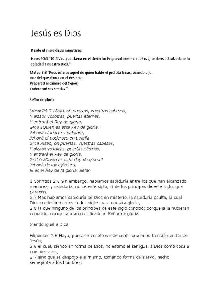 Jesús: Dios y Rey de Gloria | PDF | Jacob | Cristo (título)
