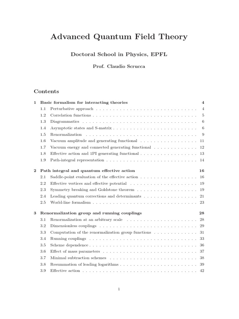 Advanced Quantum Field Theory Guide | PDF | Quantum Field Theory ...