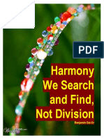 03.11.2019 Harmony We Search and Find, Not Division