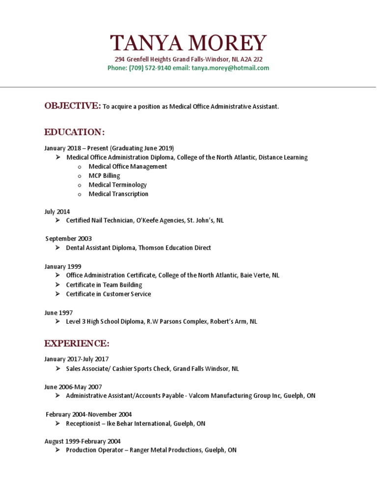 Medical Office Admin Assistant Resume | PDF | Business
