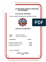 Análisis volumétrico Universidad Nacional Micaela Bastidas de Apurímac