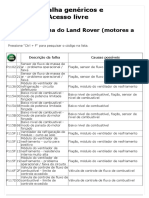 DTC - Códigos de Falha Da Land Rover (Motores A Diesel)