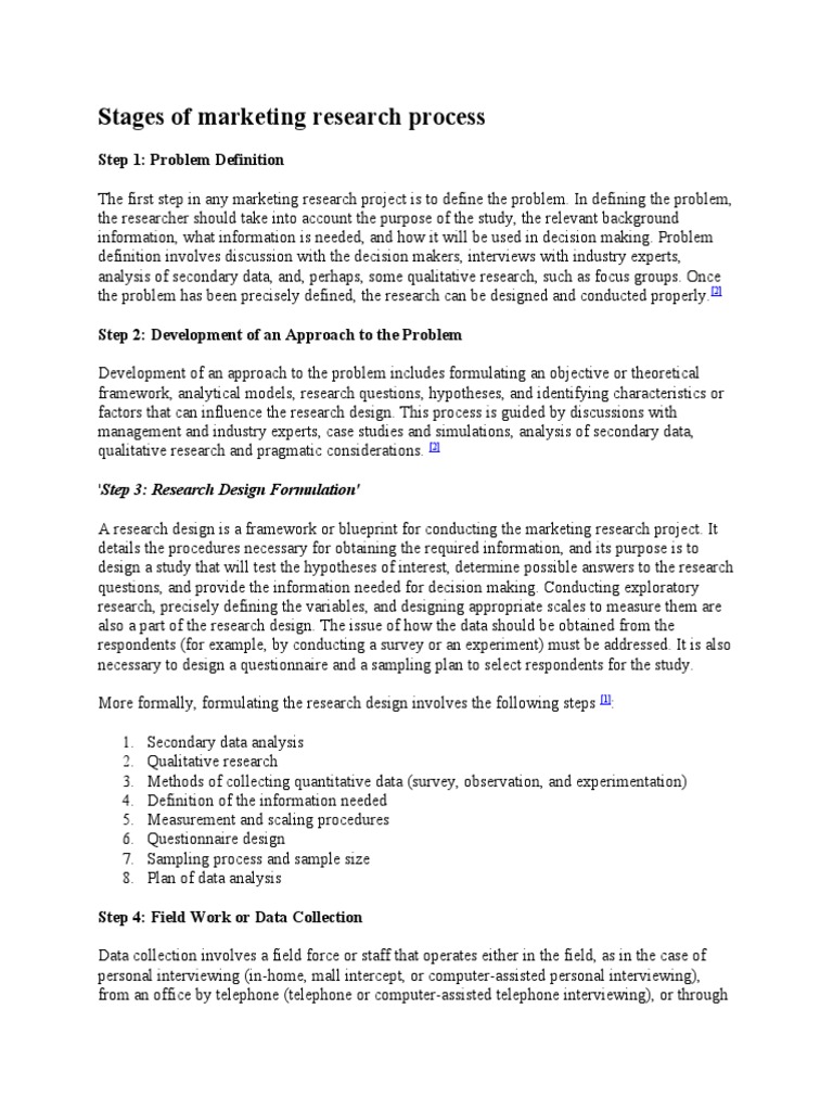 Marketing Research Process Steps | PDF | Scientific Method | Cognition