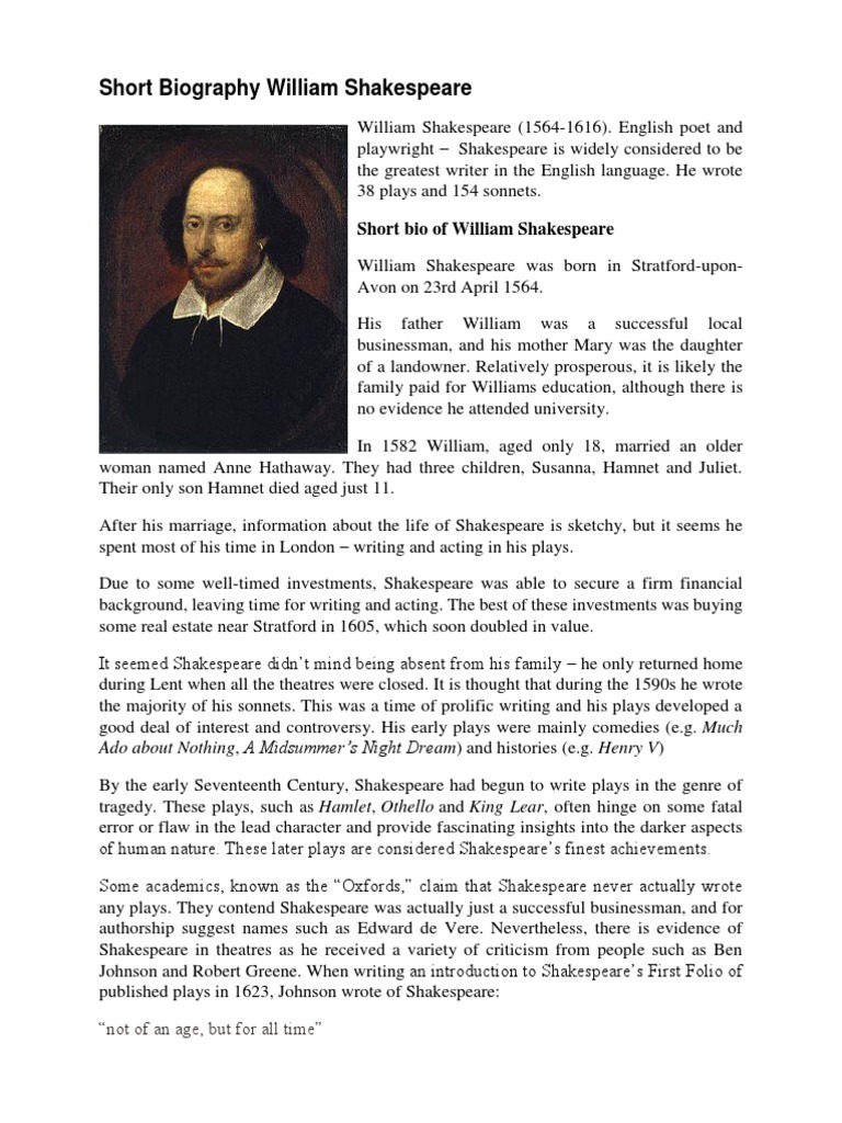 Реферат: William Shakespear Essay Research Paper WILLIAM SHAKESPEARE