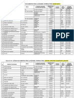 Listado de alimentos para segunda entrega