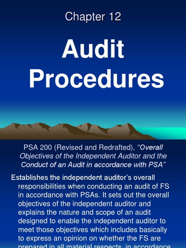 Chapter 12 Audit Procedures ppt179107590 PDF Audit Business