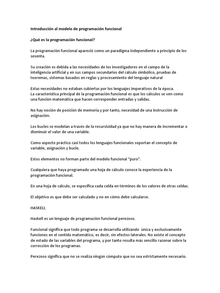 Introducción a la Programación Funcional | PDF | Programacion Funcional ...