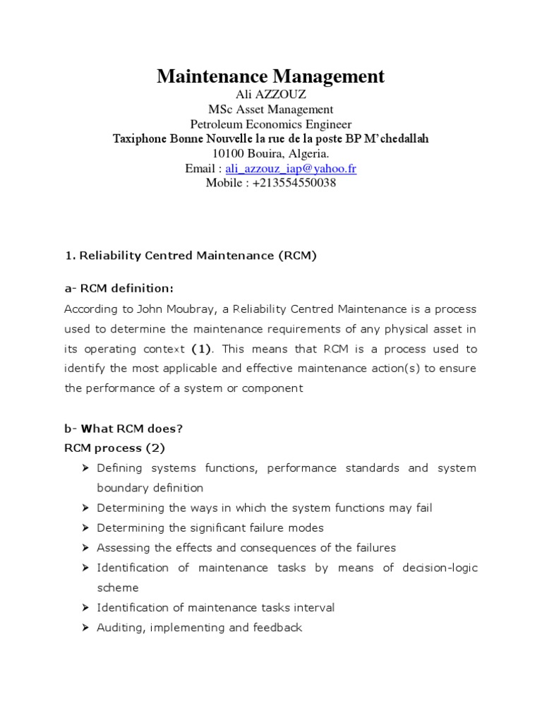 Maintenance Management Strategies | PDF | Reliability Engineering ...