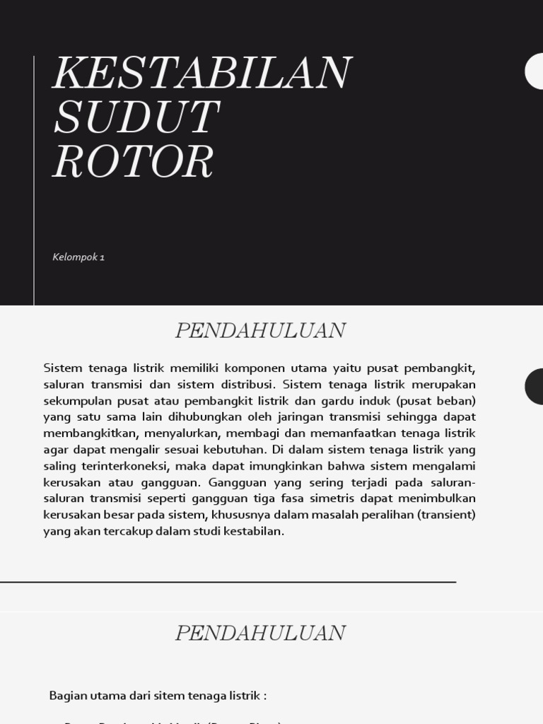 Kestabilan Sudut Rotor dalam Sistem Tenaga | PDF | Teknologi & Rekayasa