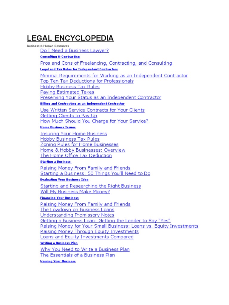 Legal Encyclopedia PDF Independent Contractor Limited Liability