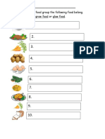 Name: - I. Identify Which Food Group The Following Food Belong. Write Go Food, Grow Food or Glow Food