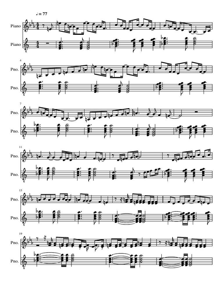 Careless Whisper Piano Music Sheet