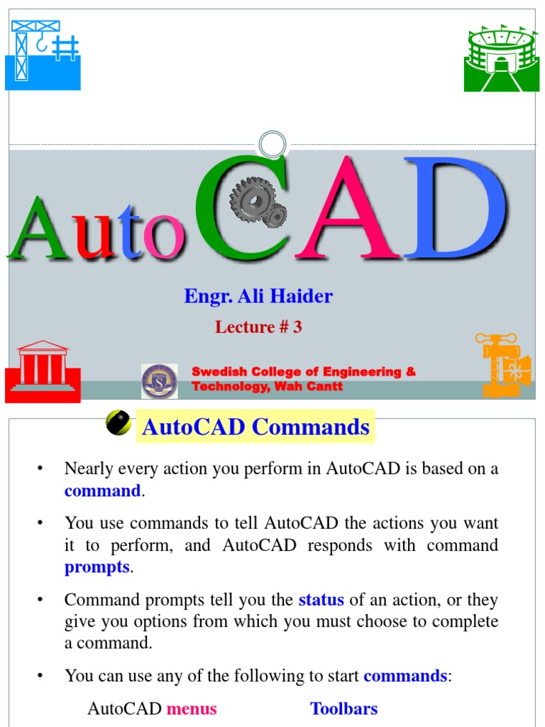 Essential AutoCAD Commands Guide | PDF | Geometry | Teaching Mathematics