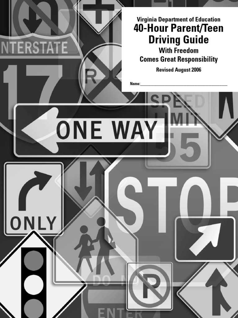 40Hour Parent/Teen Driving Guide With Freedom Comes Great