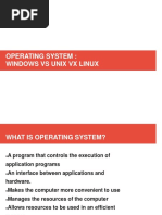 Operating System: Windows Vs Unix VX Linux