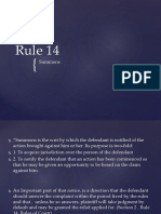 Rule 14 Summons: Purpose and Service Requirements