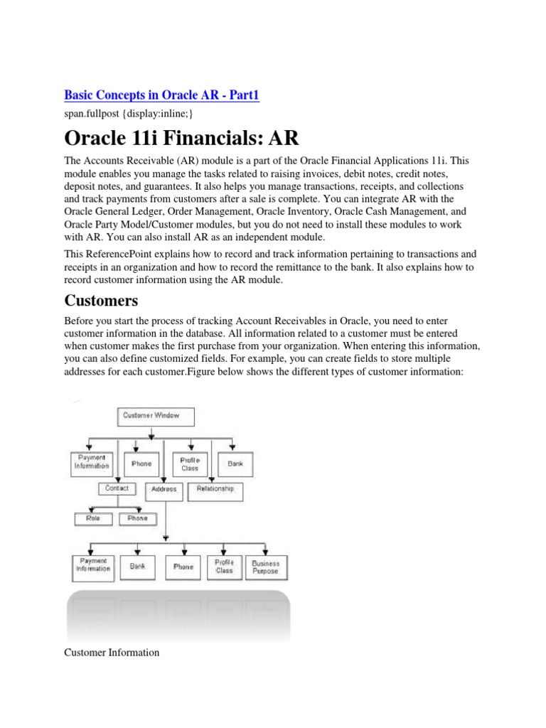 Oracle AR Basics | PDF | Debits And Credits | Receipt