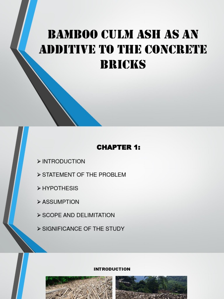 Bamboo Culm Ash As An Additive To The Concrete Bricks PDF Concrete