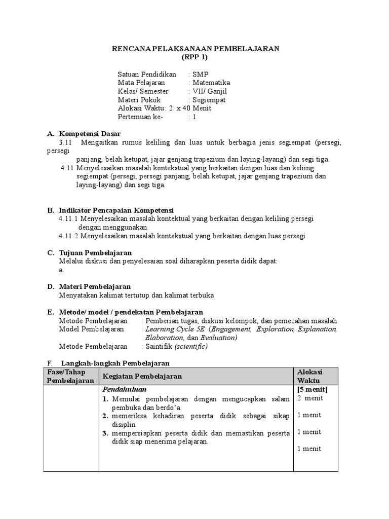 Rpp 1 Persegi Penalaran Proposional Docx