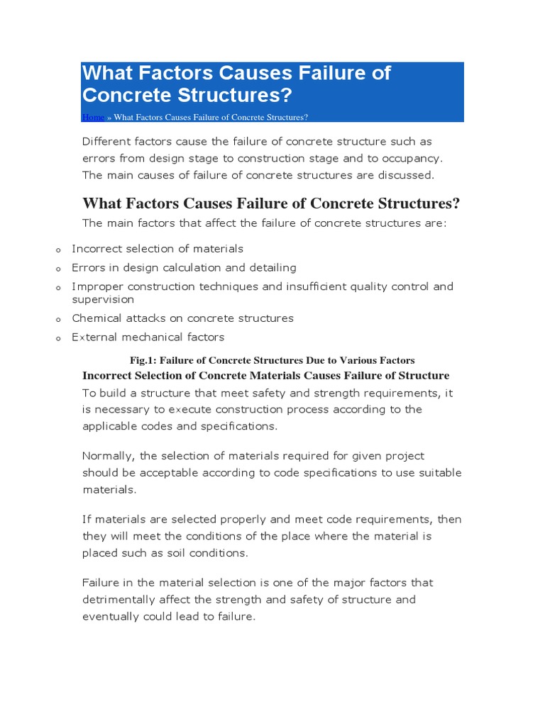 Concrete Failure: Causes & Solutions | PDF | Concrete | Reinforced Concrete