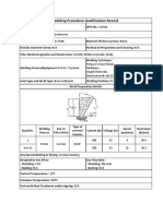 Welding Procedure Qualification Record: String or Weave Bead, Multipass, Single Electrode, Electrical Stick-Out:15-25mm