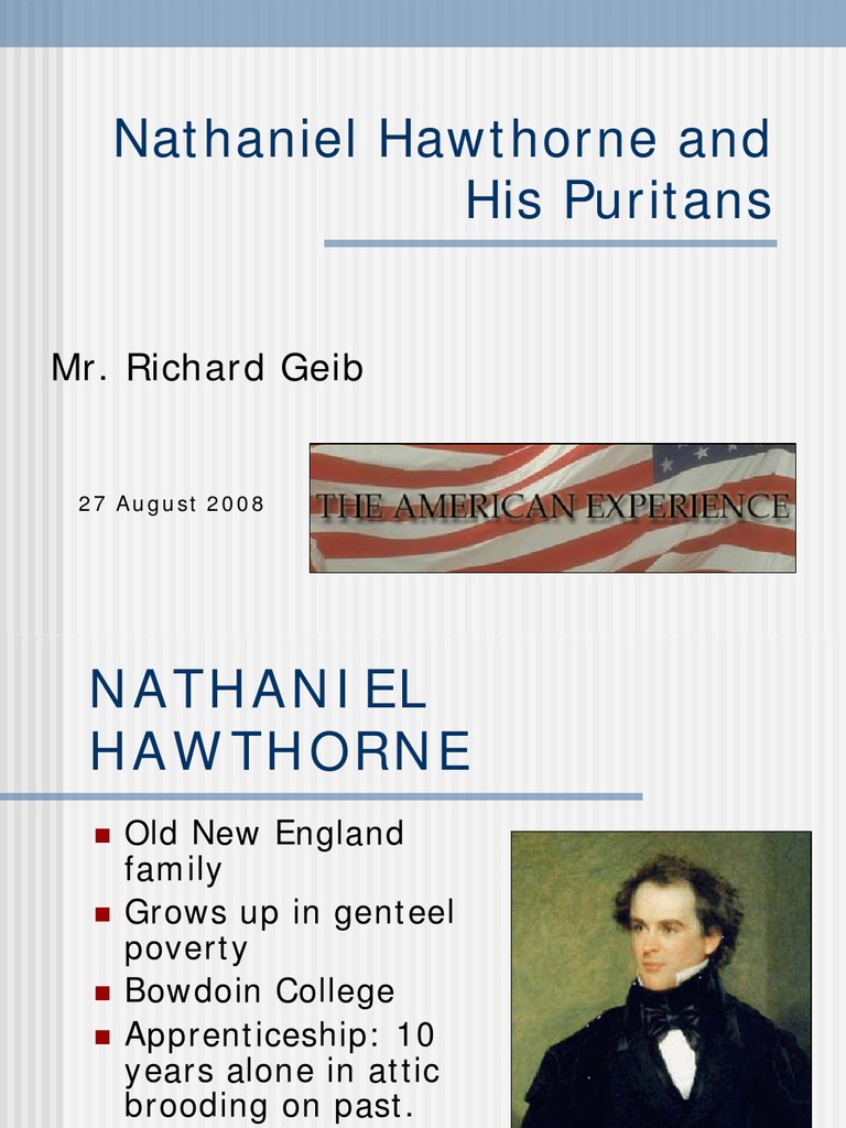 Hawthorne and His Puritans PDF Nathaniel Hawthorne The Scarlet Letter
