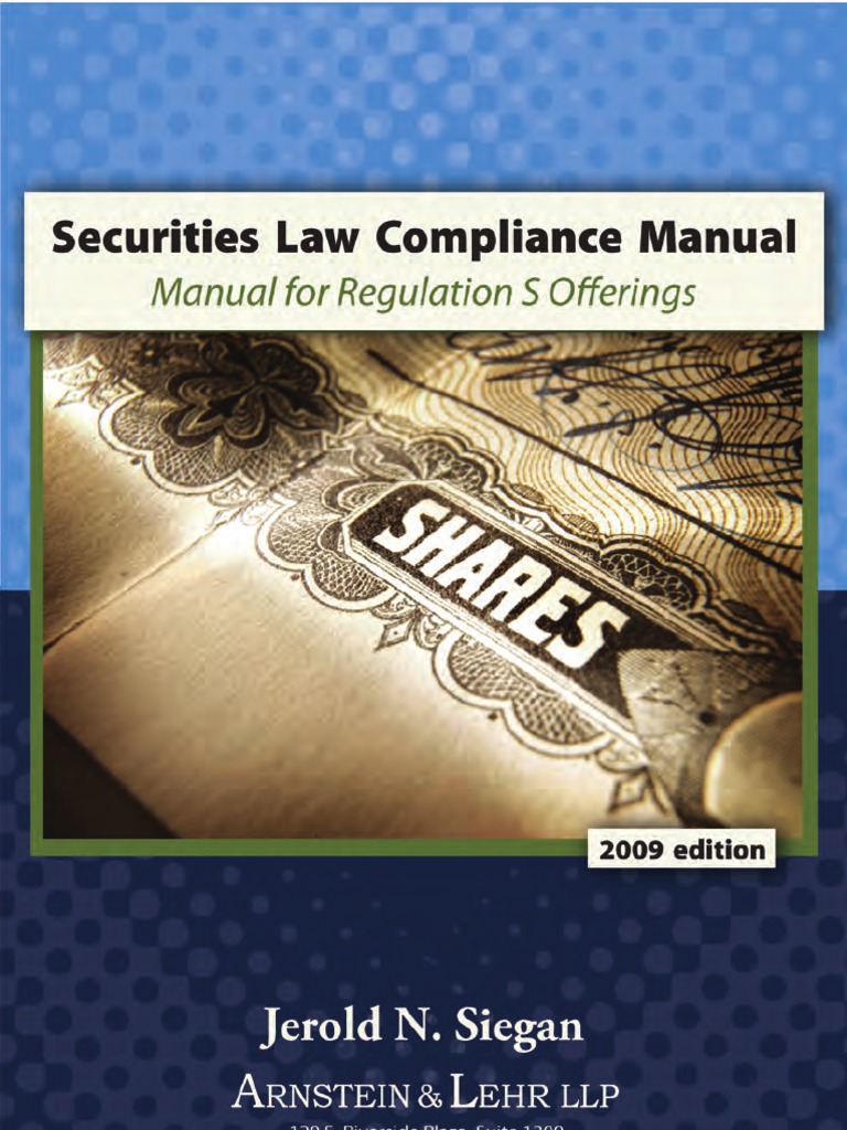 Securities Law and Compliance Manual For Regulation S Offerings ...