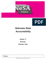 Grade 11 Science Practice Test: Nebraska Department of Education 2012