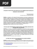Artigo Atuação do psicólogo serviços de Acolhimento Institucional de Crianças e Adolescentes - Tabita