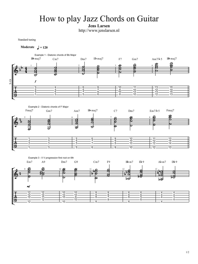 How To Play Jazz Chords On Guitar | PDF | Harmony | Guitar Family ...